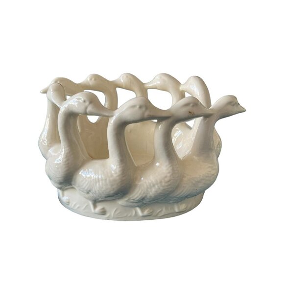 Other - Holland Mold Ceramic Ducks in Circle - Gaggle of Geese Bowl, Candy Dish Planter
